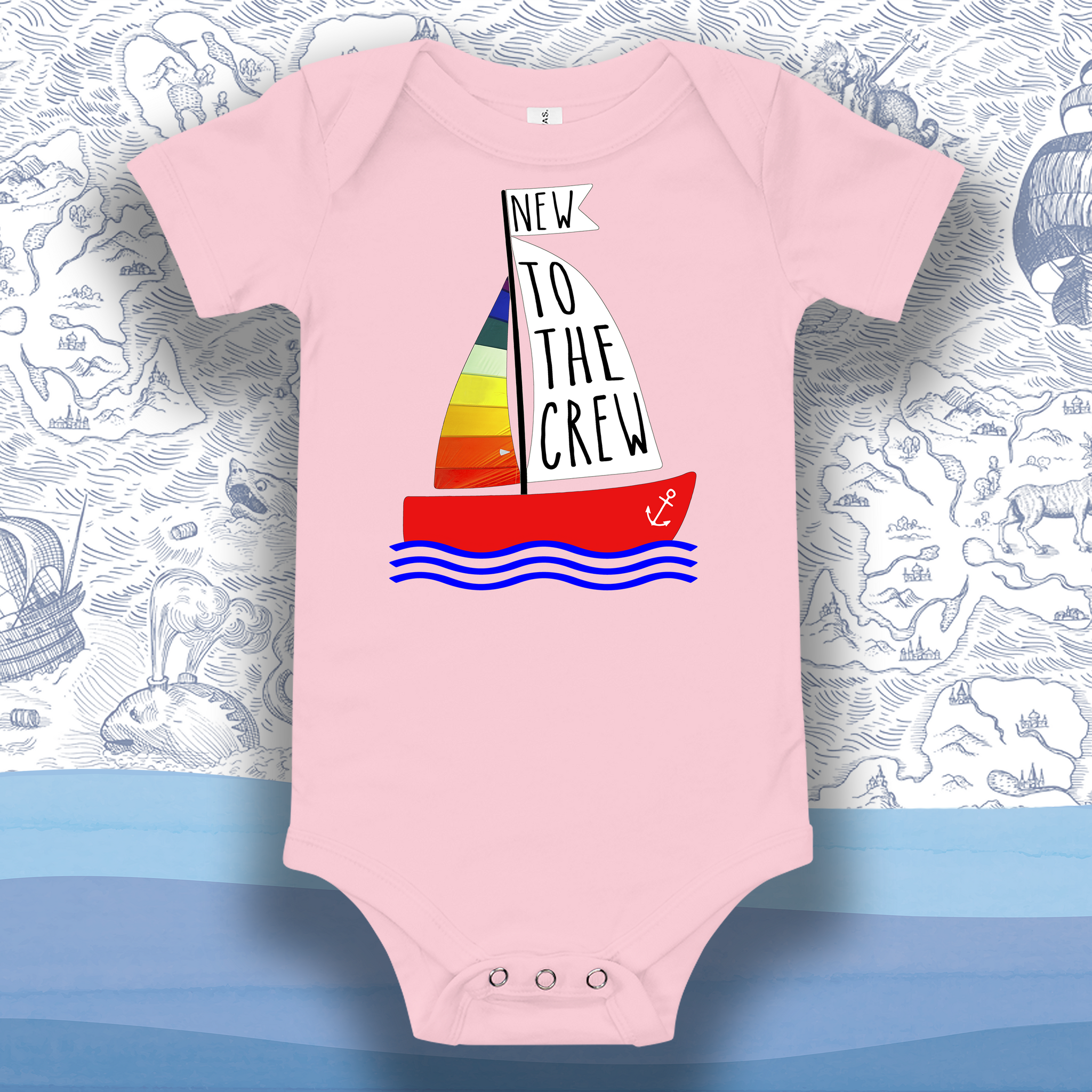 New To The Crew Sailboat One-Piece – Pig and Rooster Ship Supply